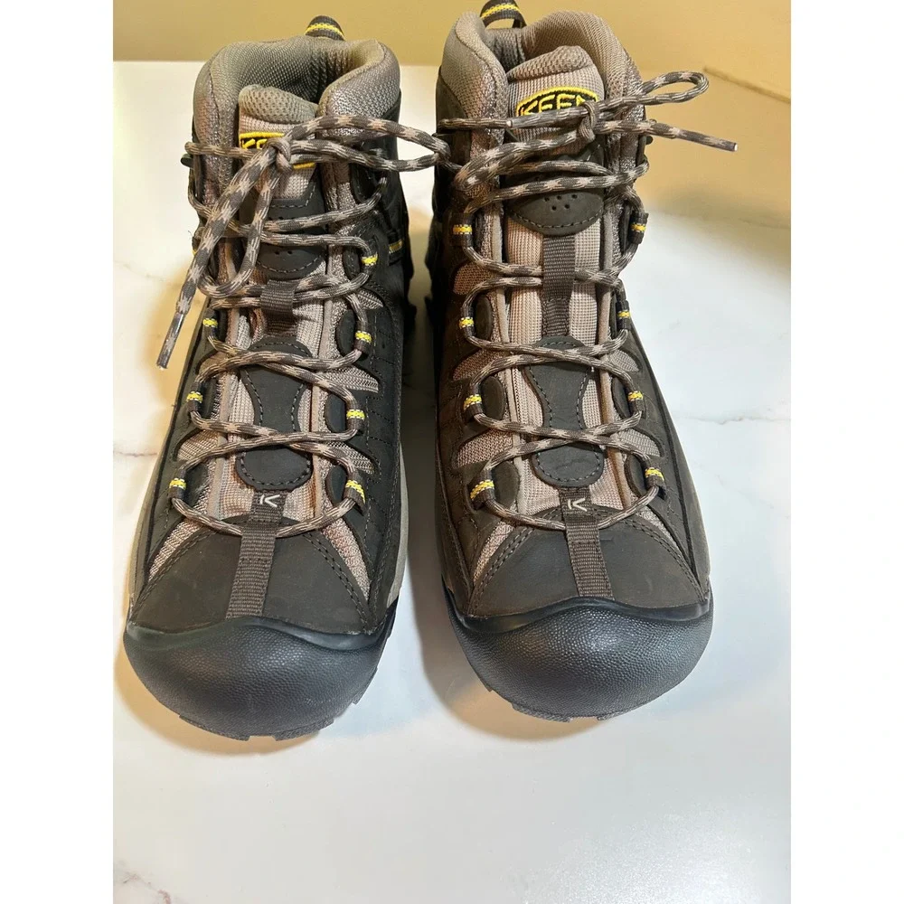 Keen Targhee II Mid Waterproof Hiking Boots Mens 13 Brown Yellow 1002375